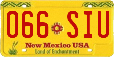 NM license plate 066SIU