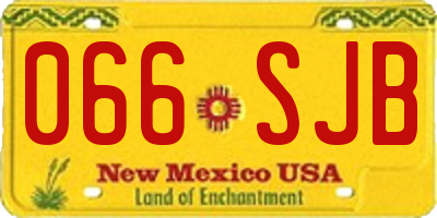 NM license plate 066SJB
