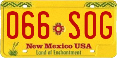 NM license plate 066SOG