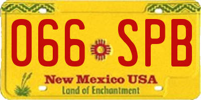 NM license plate 066SPB