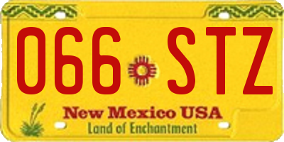 NM license plate 066STZ