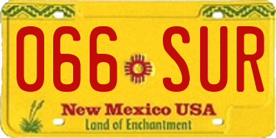 NM license plate 066SUR