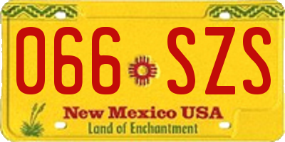 NM license plate 066SZS