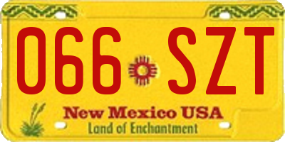 NM license plate 066SZT