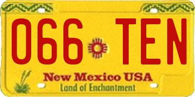 NM license plate 066TEN