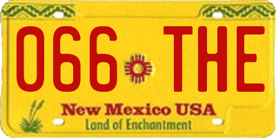NM license plate 066THE