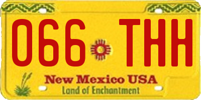 NM license plate 066THH
