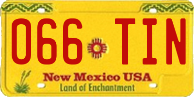 NM license plate 066TIN