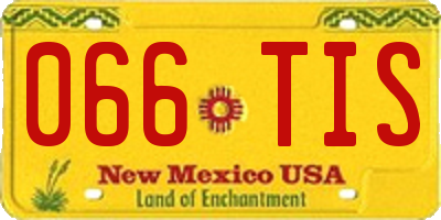 NM license plate 066TIS
