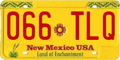 NM license plate 066TLQ