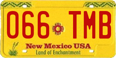 NM license plate 066TMB