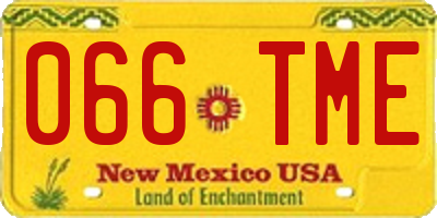 NM license plate 066TME