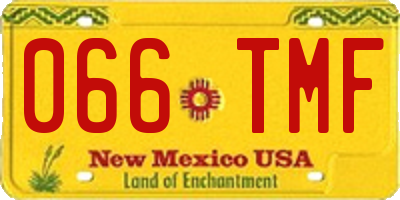 NM license plate 066TMF