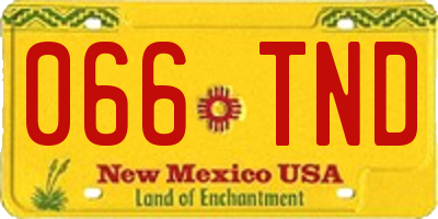 NM license plate 066TND