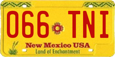 NM license plate 066TNI