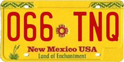 NM license plate 066TNQ