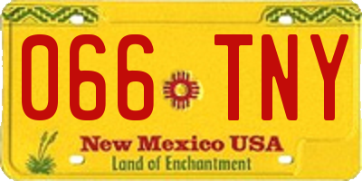 NM license plate 066TNY