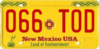 NM license plate 066TOD