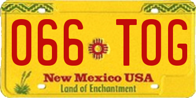 NM license plate 066TOG