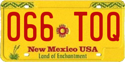 NM license plate 066TOQ