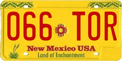 NM license plate 066TOR