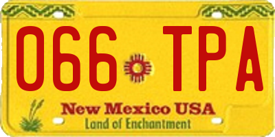 NM license plate 066TPA