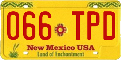 NM license plate 066TPD