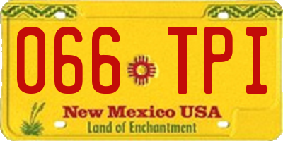 NM license plate 066TPI