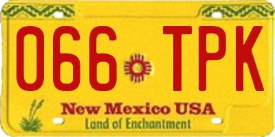 NM license plate 066TPK