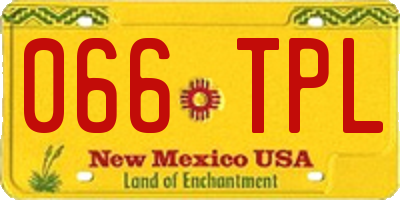 NM license plate 066TPL