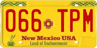 NM license plate 066TPM