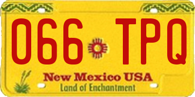 NM license plate 066TPQ