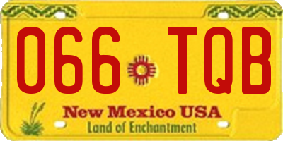 NM license plate 066TQB