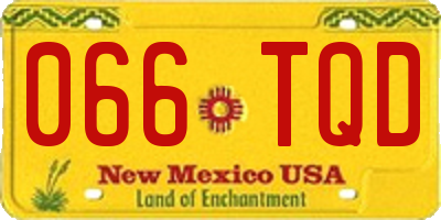 NM license plate 066TQD