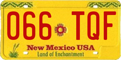 NM license plate 066TQF