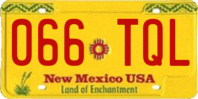 NM license plate 066TQL