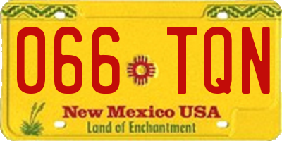 NM license plate 066TQN