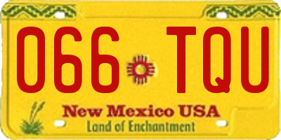 NM license plate 066TQU