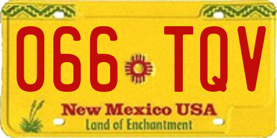 NM license plate 066TQV