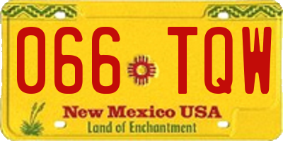 NM license plate 066TQW