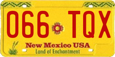 NM license plate 066TQX