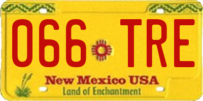 NM license plate 066TRE