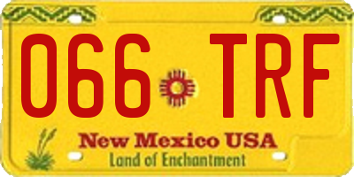 NM license plate 066TRF