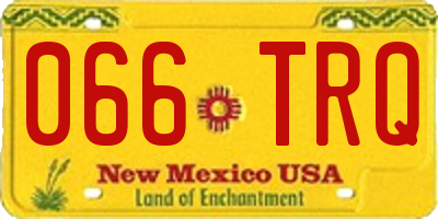 NM license plate 066TRQ