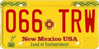 NM license plate 066TRW