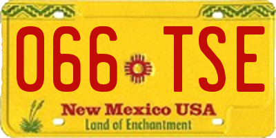 NM license plate 066TSE