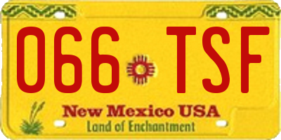 NM license plate 066TSF