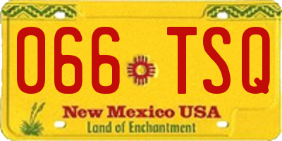 NM license plate 066TSQ