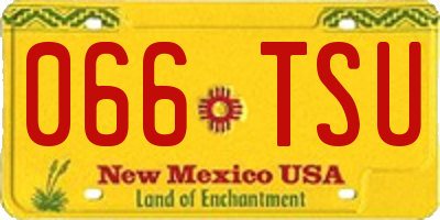 NM license plate 066TSU
