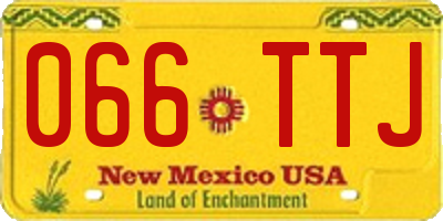 NM license plate 066TTJ